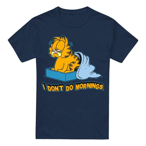Front - Garfield Mens I Don´t Do Mornings T-Shirt