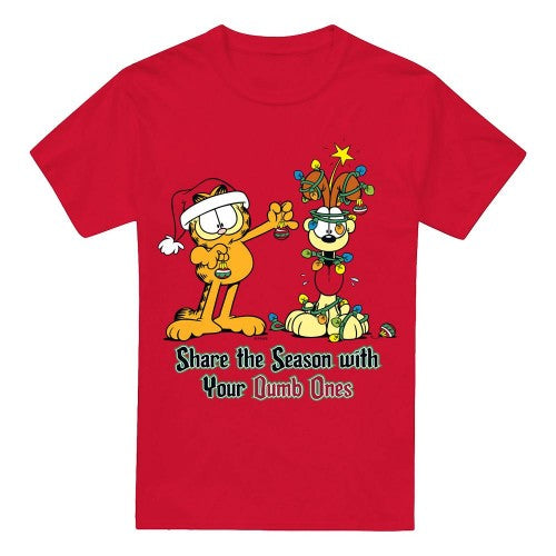 Front - Garfield Mens Share The Season T-Shirt