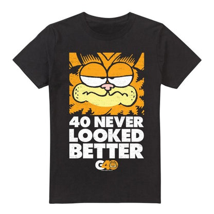Front - Garfield Mens 40 Looks T-Shirt