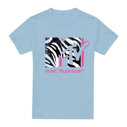 Front - MTV Mens Pink Zebra T-Shirt