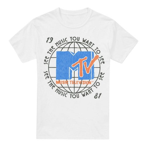 Front - MTV Mens 1981 Globe T-Shirt