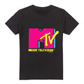 Front - MTV Mens Hot Pink Logo T-Shirt