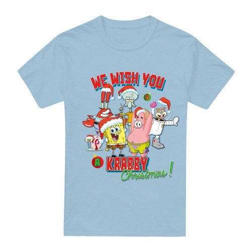 Front - SpongeBob SquarePants Mens We Wish You A Krabby Christmas! T-Shirt