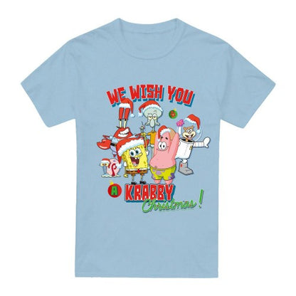 Front - SpongeBob SquarePants Mens We Wish You A Krabby Christmas! T-Shirt