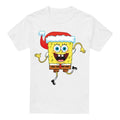Front - SpongeBob SquarePants Mens Santa Hat Christmas T-Shirt