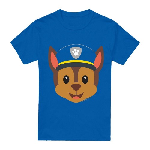 Front - Paw Patrol Mens Chase Emoji T-Shirt