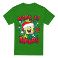 Front - SpongeBob SquarePants Mens Make It Merry Christmas T-Shirt