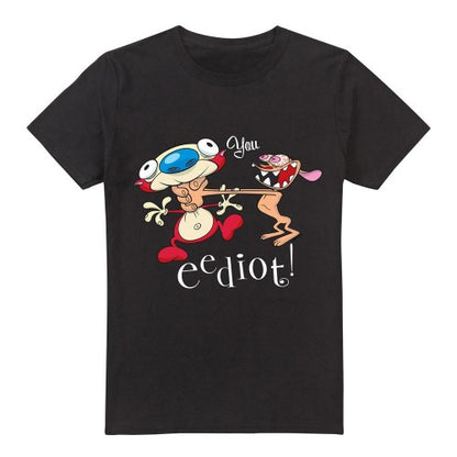 Front - Ren & Stimpy Mens You Eediot T-Shirt