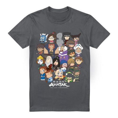 Front - Avatar: The Last Airbender Mens Chibi Group T-Shirt