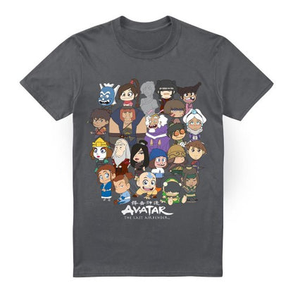 Front - Avatar: The Last Airbender Mens Chibi Group T-Shirt