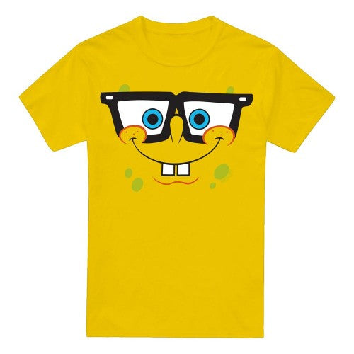 Front - SpongeBob SquarePants Mens Nerd Face T-Shirt