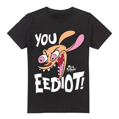 Front - Ren & Stimpy Mens You Eediot! T-Shirt