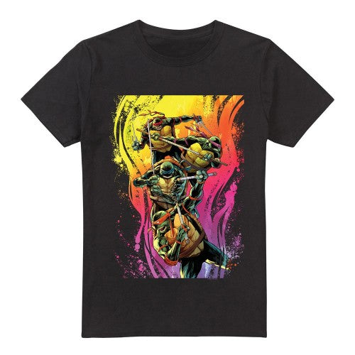 Front - Teenage Mutant Ninja Turtles Mens Hot Rainbow Warriors T-Shirt