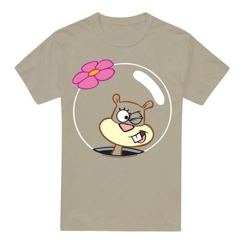 Front - SpongeBob SquarePants Mens Wink Sandy Cheeks Face T-Shirt