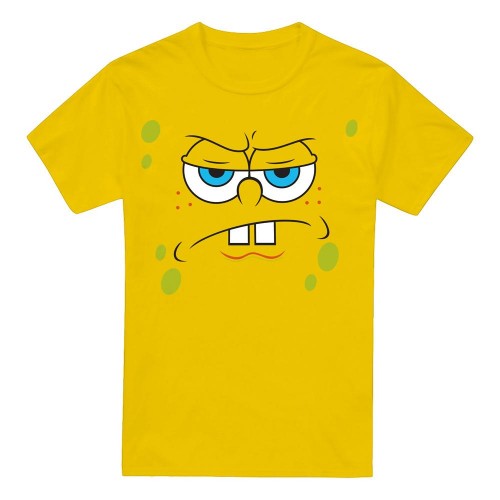 Front - SpongeBob SquarePants Mens Angry Face T-Shirt