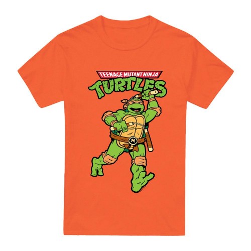 Front - Teenage Mutant Ninja Turtles Mens Michelangelo Retro T-Shirt
