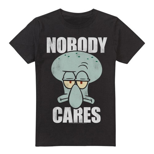 Front - SpongeBob SquarePants Mens Nobody Cares Meme T-Shirt