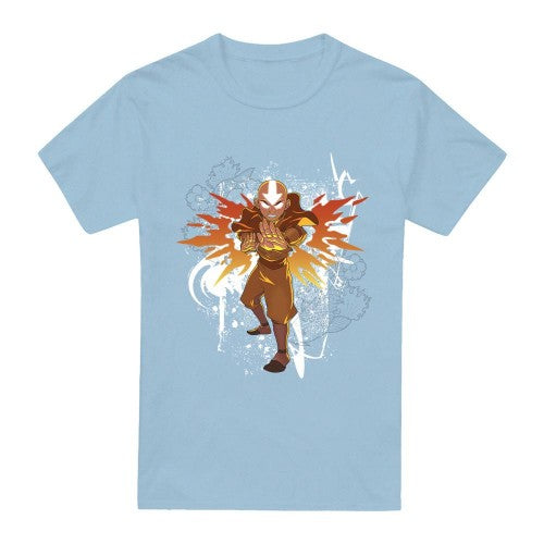 Front - Avatar: The Last Airbender Mens Aang Flower & Fish T-Shirt