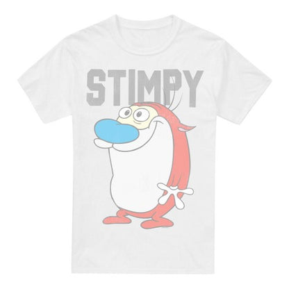 Front - Ren & Stimpy Mens Collegiate T-Shirt