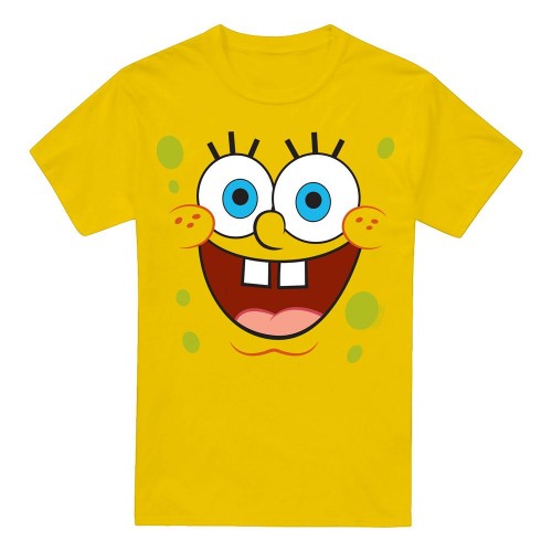 Front - SpongeBob SquarePants Mens Goofy Smile Face T-Shirt