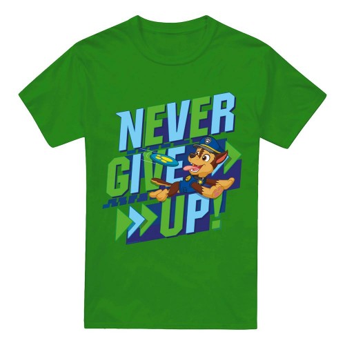 Front - Paw Patrol Mens Never Give Up T-Shirt
