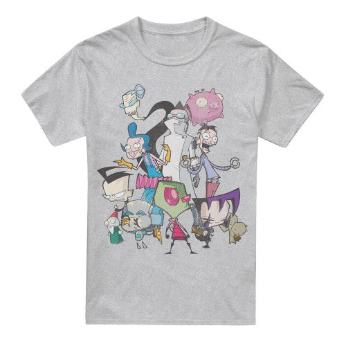 Front - Invader Zim Mens Group Shot T-Shirt