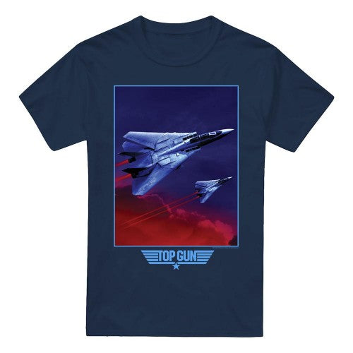 Front - Top Gun Mens Clouds T-Shirt