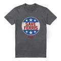 Front - Ferris Bueller´s Day Off Mens Save Ferris Badge T-Shirt