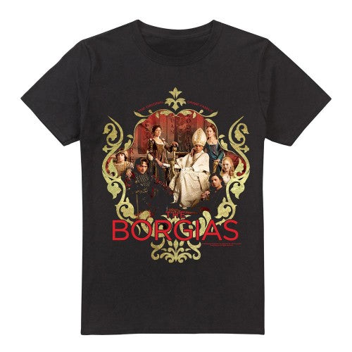 Front - The Borgias Mens Family Portrait T-Shirt