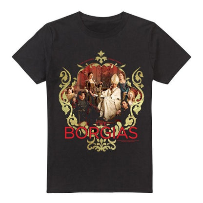Front - The Borgias Mens Family Portrait T-Shirt