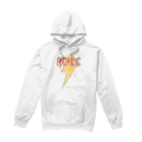 Front - AC/DC Mens Sketch Bolt Hoodie