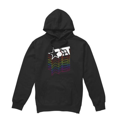 Front - BET Mens Cascading Rainbow Logo Hoodie