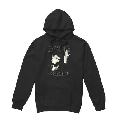 Front - David Bowie Mens Heroes Cover Hoodie