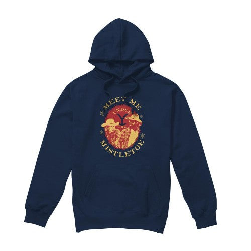 Front - Yellowstone Mens Meet Me Under The Mistletoe Christmas Hoodie