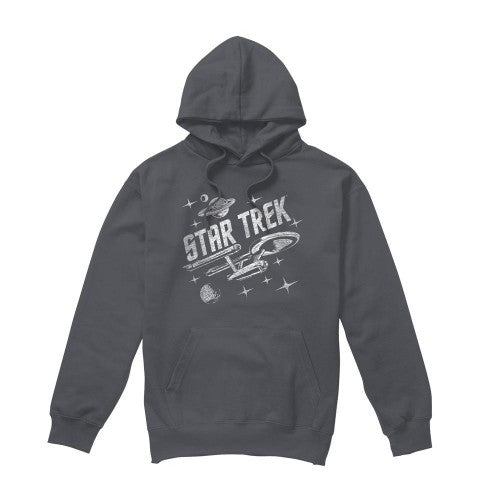 Front - Star Trek Mens Through Space Hoodie