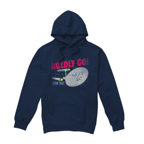 Front - Star Trek Mens Boldly Go Hoodie