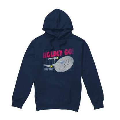 Front - Star Trek Mens Boldly Go Hoodie