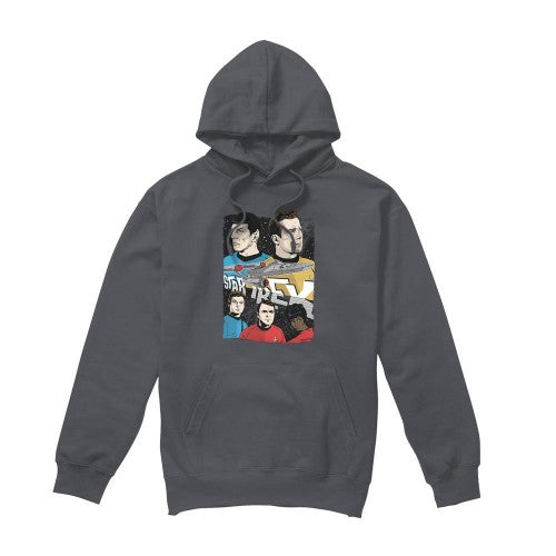 Front - Star Trek Mens Illustrated Crew Hoodie