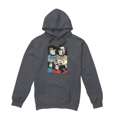 Front - Star Trek Mens Illustrated Crew Hoodie