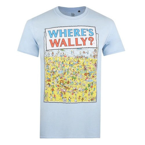 Front - Wheres Wally? Mens Beach T-Shirt