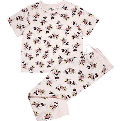 Front - Disney Womens/Ladies Jazz Minnie Mouse All-Over Print Long Pyjama Set