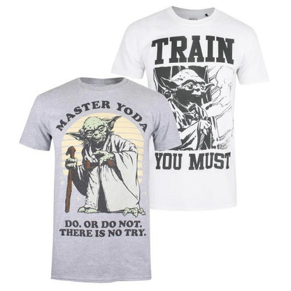 Front - Star Wars Mens Yoda T-Shirt (Pack of 2)