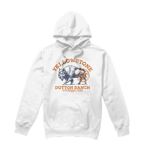 Front - Yellowstone Mens Dutton Ranch Buffalo Hoodie