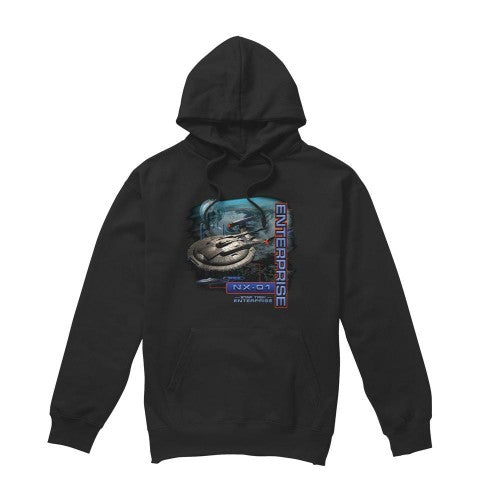 Front - Star Trek Mens Enterprise NX 01 Hoodie