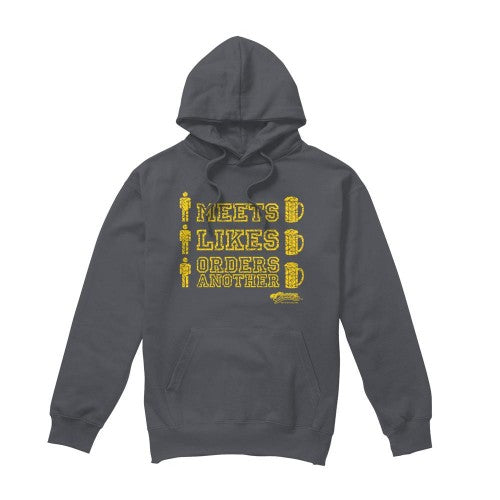 Front - Cheers Mens Man Meets Beer Hoodie