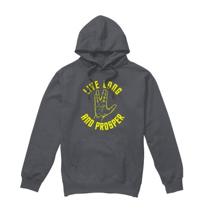 Front - Star Trek Mens Live Long Hand Hoodie