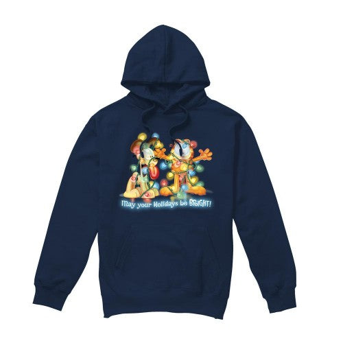 Front - Garfield Mens Bright Holidays Hoodie
