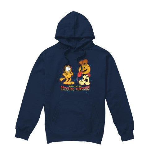 Front - Garfield Mens Drooling Pumpkins Hoodie