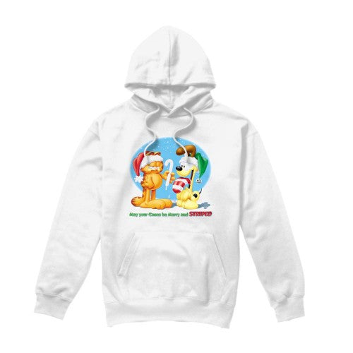 Front - Garfield Mens Merry And Striped Hoodie