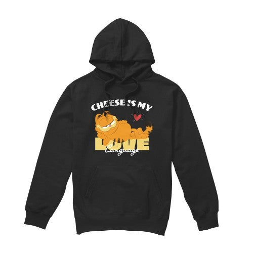 Front - Garfield Movie Mens Cheese Is My Love Language Hoodie